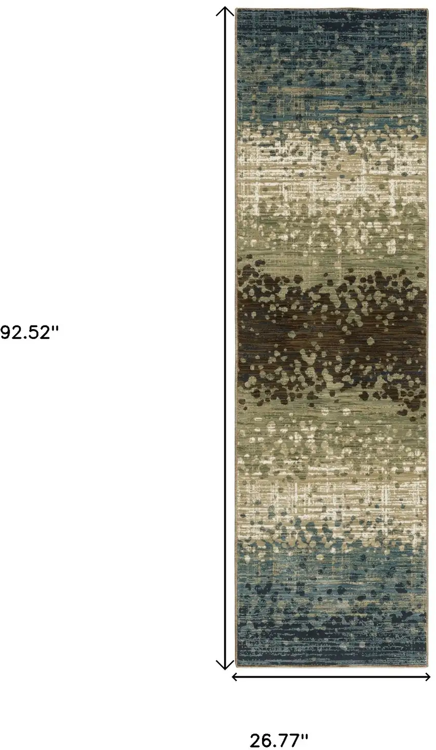 8' Blue And Brown Abstract Runner Rug Photo 3