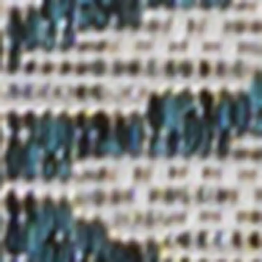 8' Blue And Cream Floral Indoor Outdoor Runner Rug Photo 3