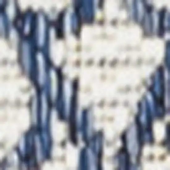 10' Blue And Cream Geometric Indoor Outdoor Runner Rug Photo 3