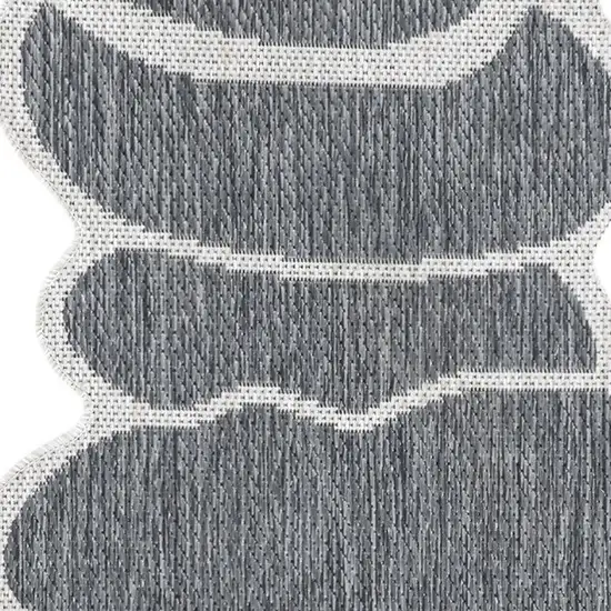 8' Blue And Cream Medallion Indoor Outdoor Runner Rug Photo 3