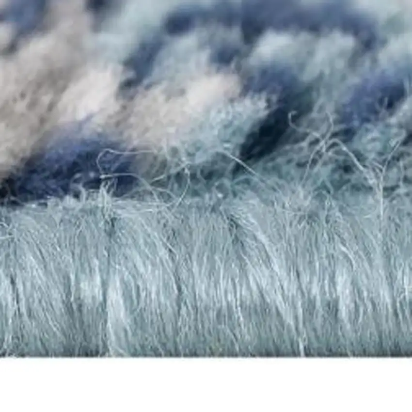 18' Blue And Gray Abstract Runner Rug Photo 9