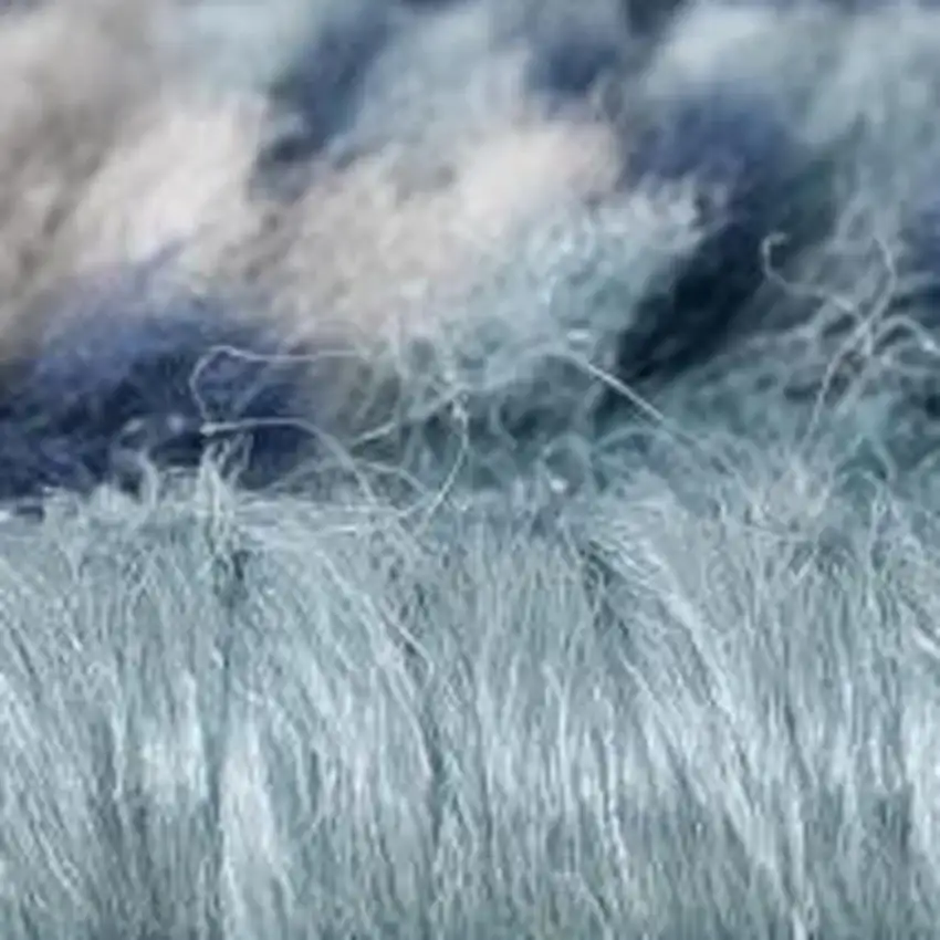 12' Blue And Gray Abstract Runner Rug Photo 8