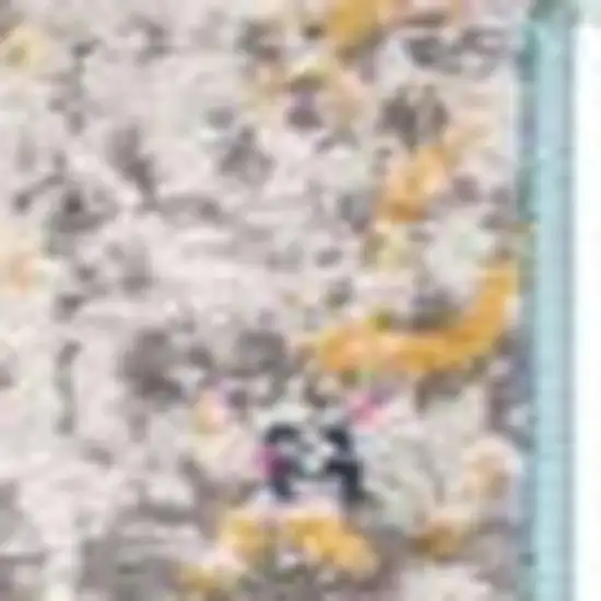 12' Blue And Gray Abstract Runner Rug Photo 3