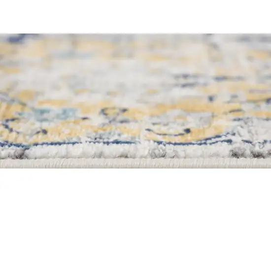 18' Blue And Gray Abstract Runner Rug Photo 5