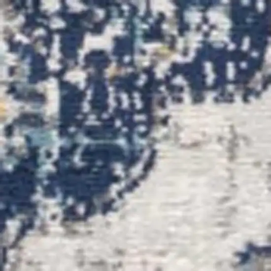 18' Blue And Gray Abstract Runner Rug Photo 9