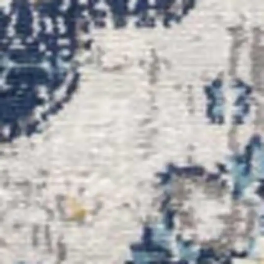 12' Blue And Gray Abstract Runner Rug Photo 8