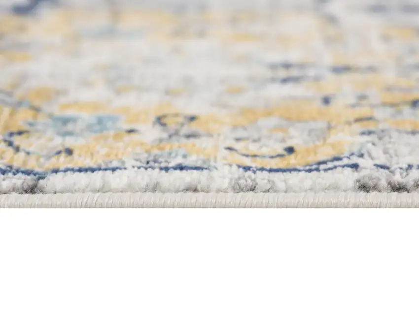 12' Blue And Gray Abstract Runner Rug Photo 5