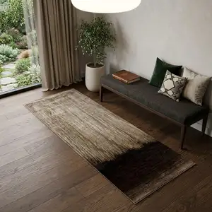 Photo of 7' Blue And Gray Abstract Runner Rug