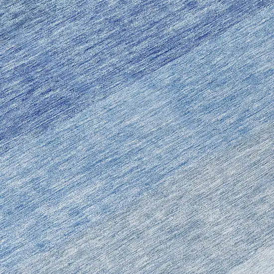 8' Blue And Gray Round Ombre Washable Indoor Outdoor Area Rug Photo 7