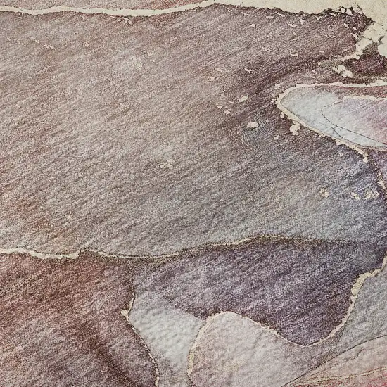 8' Blue And Green Abstract Washable Round Rug With UV Protection Photo 9