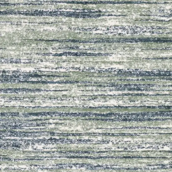 8' Blue And Green Striped Runner Rug Photo 8
