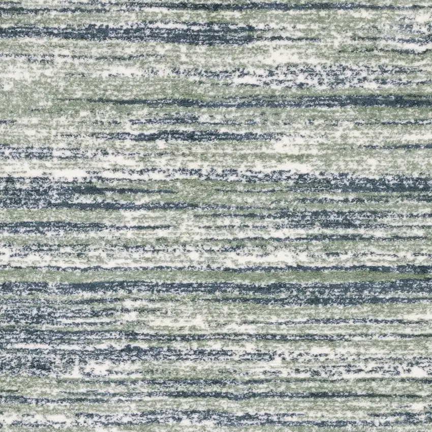 8' Blue And Green Striped Runner Rug Photo 8