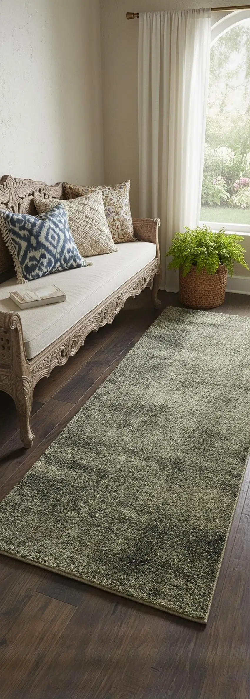 7' Blue And Ivory Abstract Area Rug Photo 1