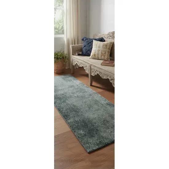 7' Blue And Ivory Abstract Area Rug Photo 1