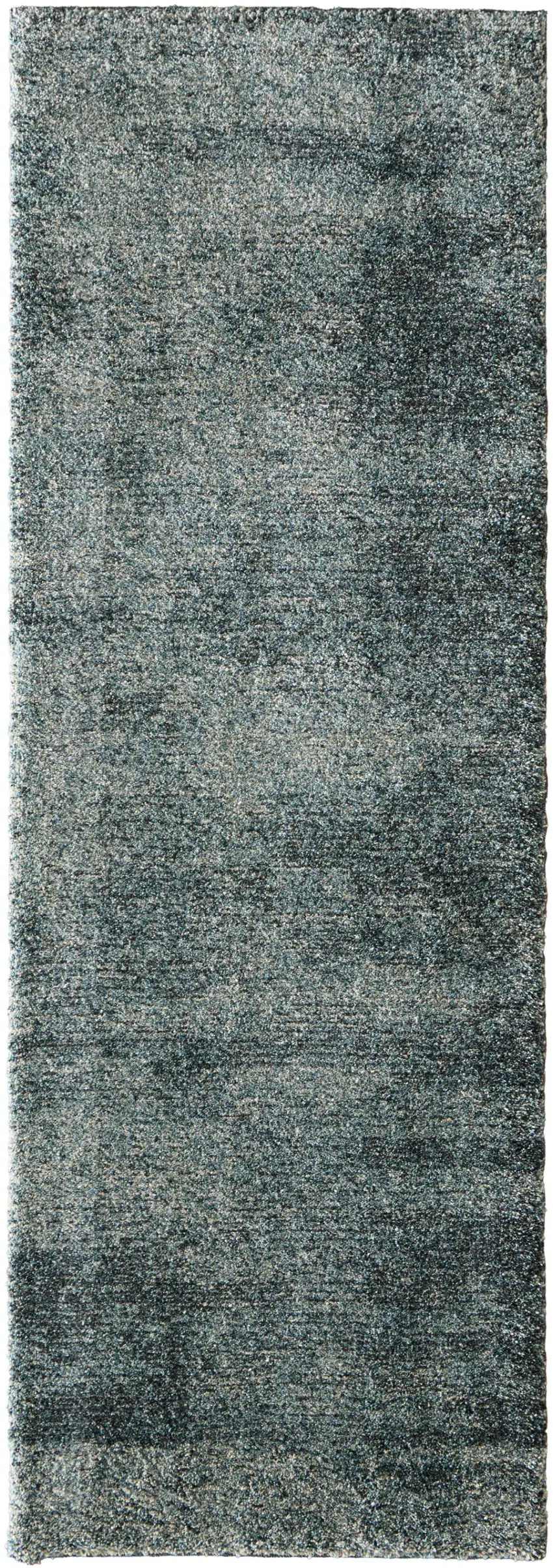 7' Blue And Ivory Abstract Area Rug Photo 2