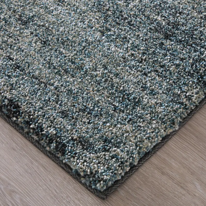 7' Blue And Ivory Abstract Area Rug Photo 6