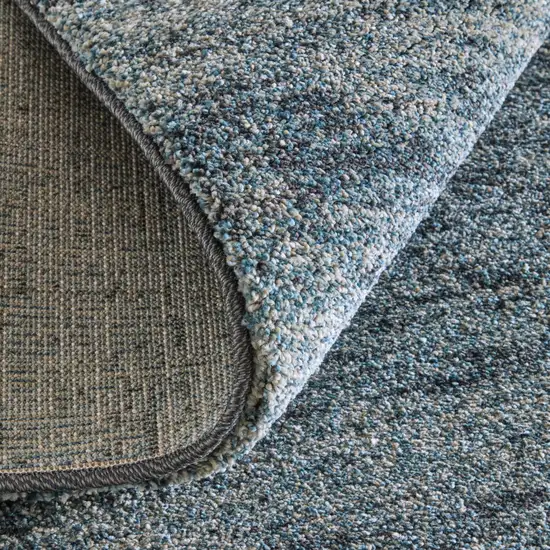 7' Blue And Ivory Abstract Area Rug Photo 9