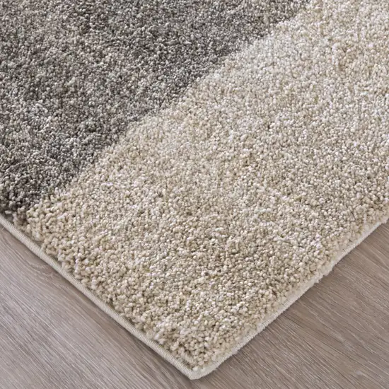 7' Blue And Ivory Abstract Area Rug Photo 2