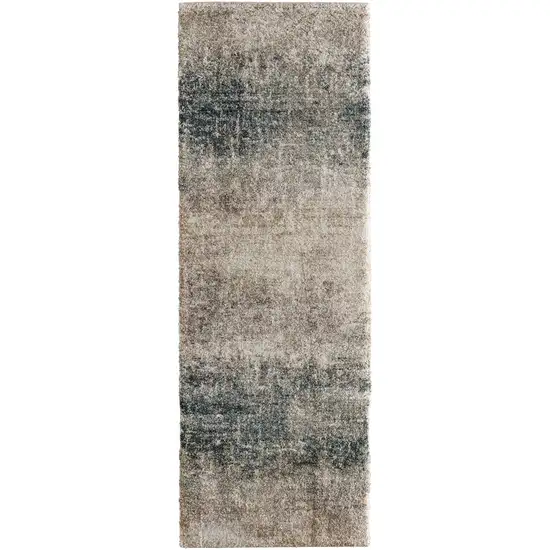 7' Blue And Ivory Abstract Area Rug Photo 6
