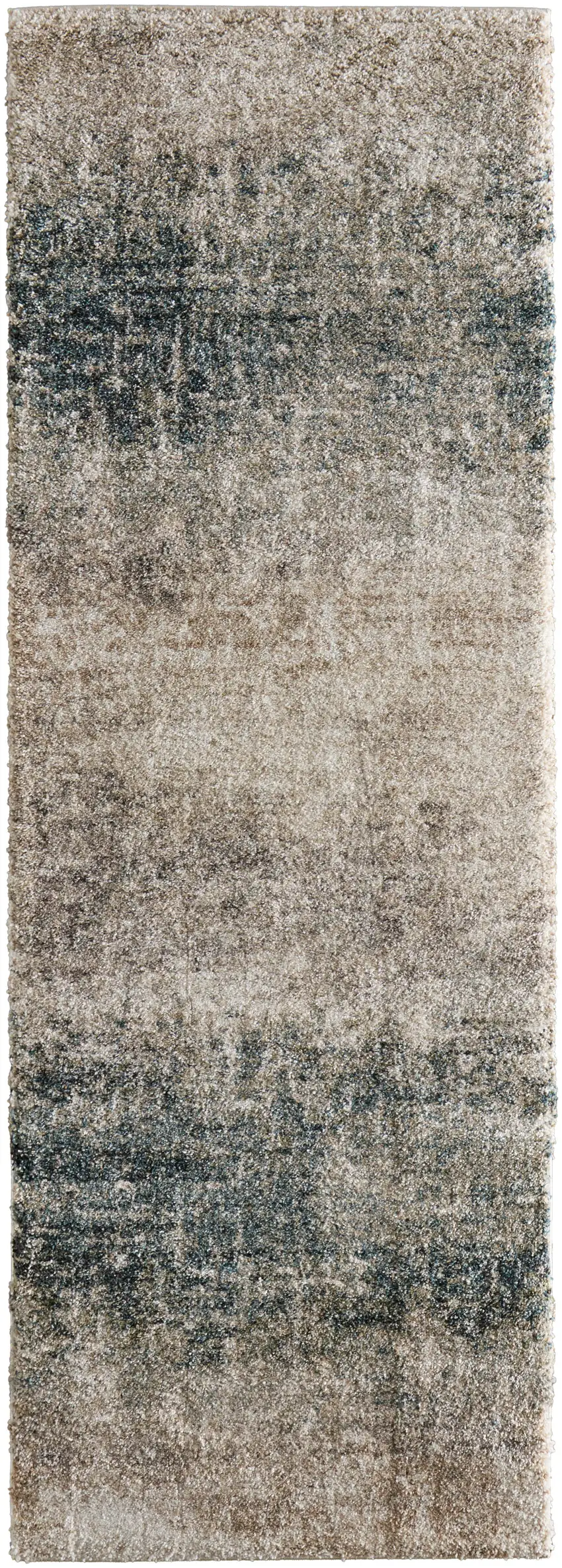 7' Blue And Ivory Abstract Area Rug Photo 6