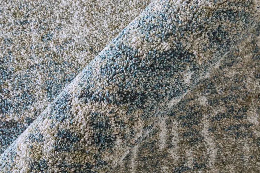 7' Blue And Ivory Abstract Area Rug Photo 8