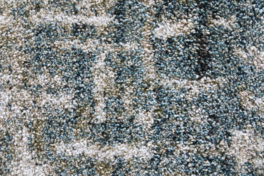 7' Blue And Ivory Abstract Area Rug Photo 9