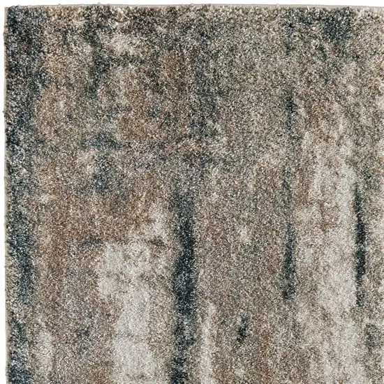 7' Blue And Ivory Abstract Area Rug Photo 4