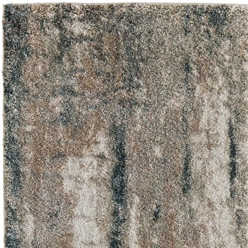 7' Blue And Ivory Abstract Area Rug Photo 4