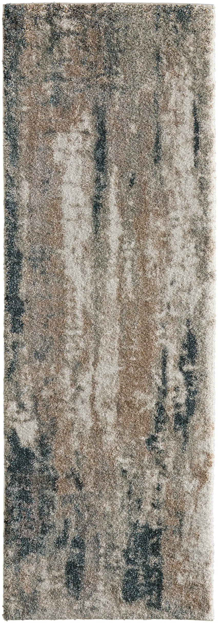 7' Blue And Ivory Abstract Area Rug Photo 2