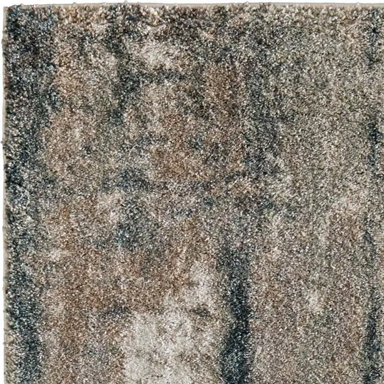 7' Blue And Ivory Abstract Area Rug Photo 3