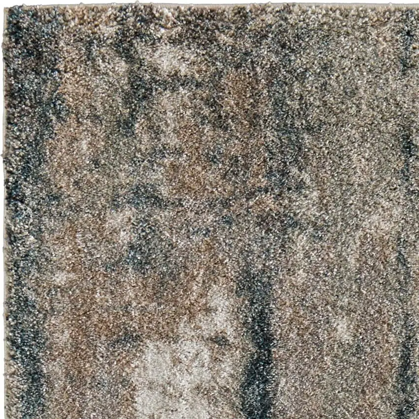7' Blue And Ivory Abstract Area Rug Photo 3