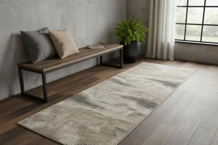 7' Blue And Ivory Abstract Area Rug Photo 1