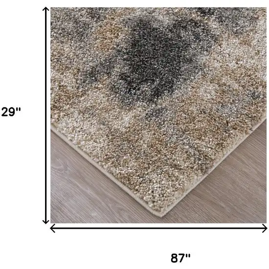 7' Blue And Ivory Abstract Area Rug Photo 9