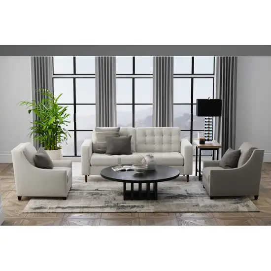 7' Blue And Ivory Abstract Area Rug Photo 4