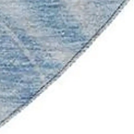 8' Blue And Ivory Abstract Washable Round Rug With UV Protection Photo 4
