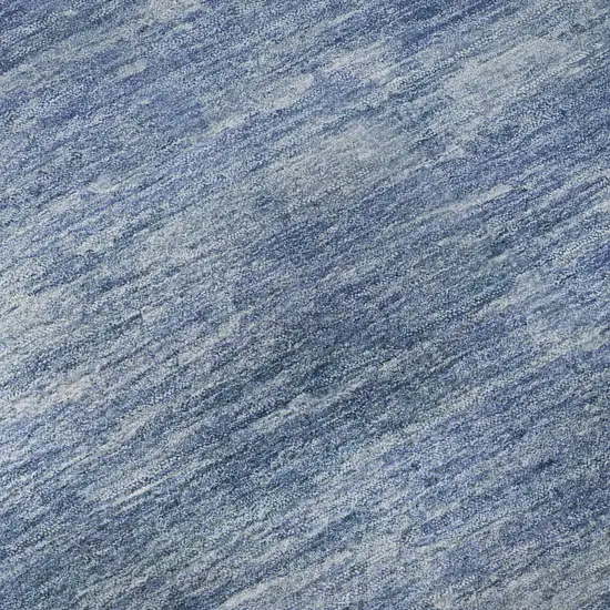 8' Blue And Ivory Abstract Washable Round Rug With UV Protection Photo 9