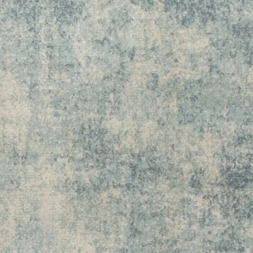 8' Blue And Ivory Abstract Washable Runner Rug Photo 3