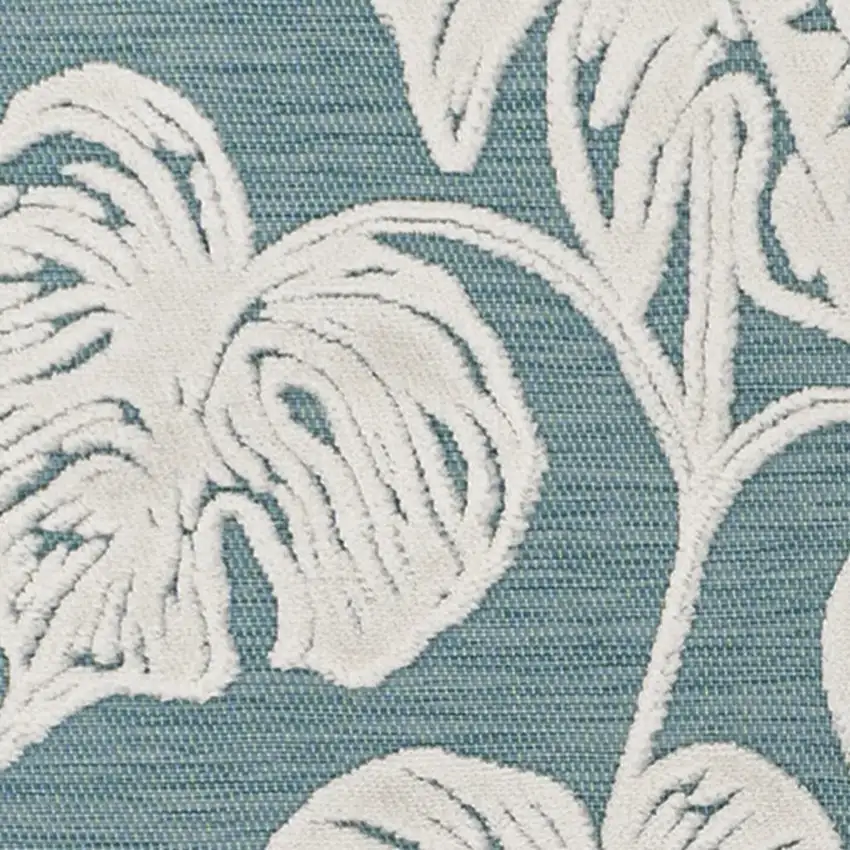 8' Blue And Ivory Floral Indoor Outdoor Runner Rug Photo 2