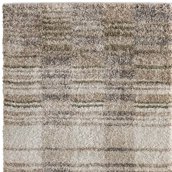 7' Blue And Ivory Geometric Area Rug Photo 4