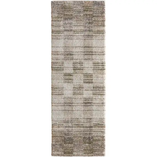 7' Blue And Ivory Geometric Area Rug Photo 2