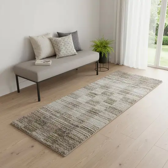 7' Blue And Ivory Geometric Area Rug Photo 1