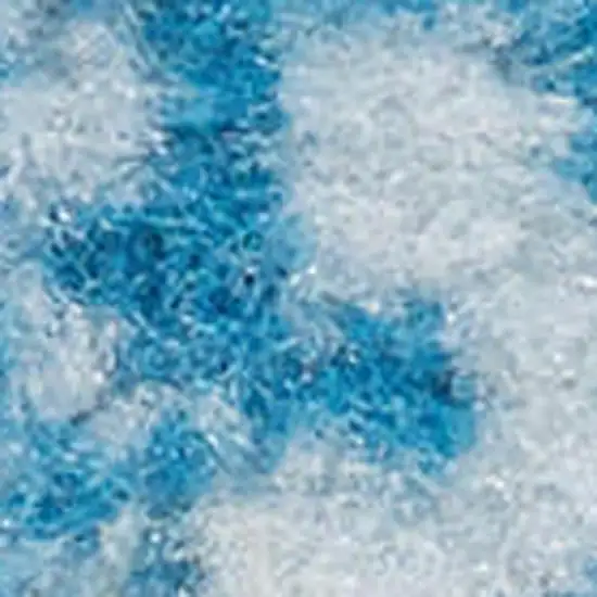 6' Blue And Ivory Medallion Distressed Runner Rug Photo 2