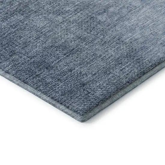 8' Blue And Ivory Ombre Washable Round Rug With UV Protection Photo 7