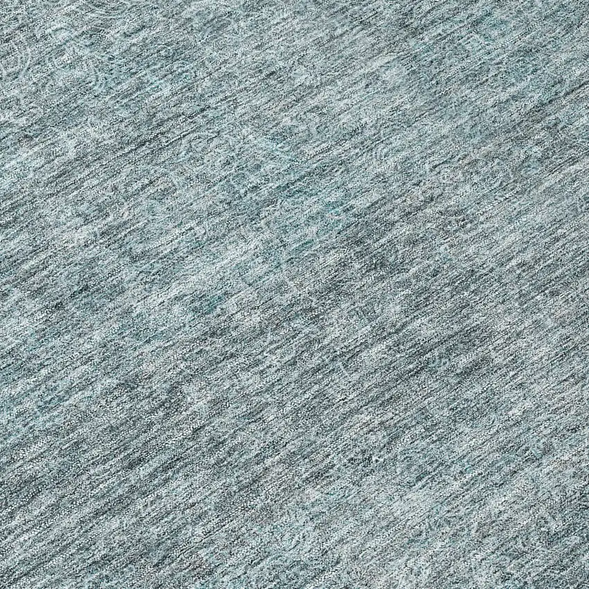 8' Blue And Ivory Round Abstract Washable Indoor Outdoor Area Rug Photo 8