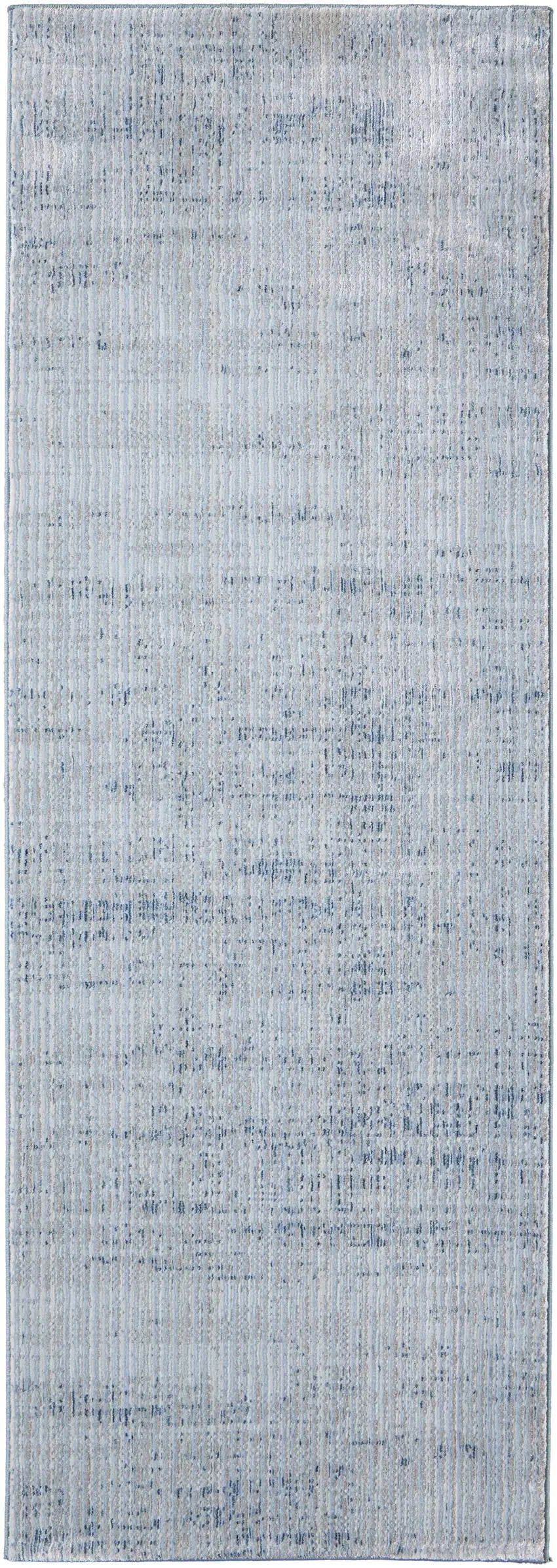 8' Blue And Ivory Runner Rug Photo 2