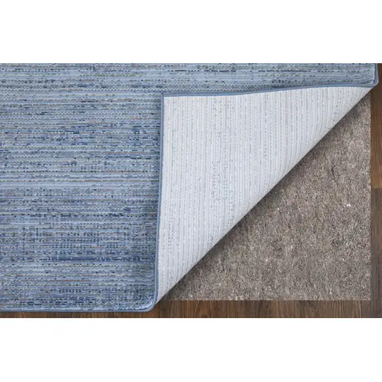 8' Blue And Ivory Runner Rug Photo 7