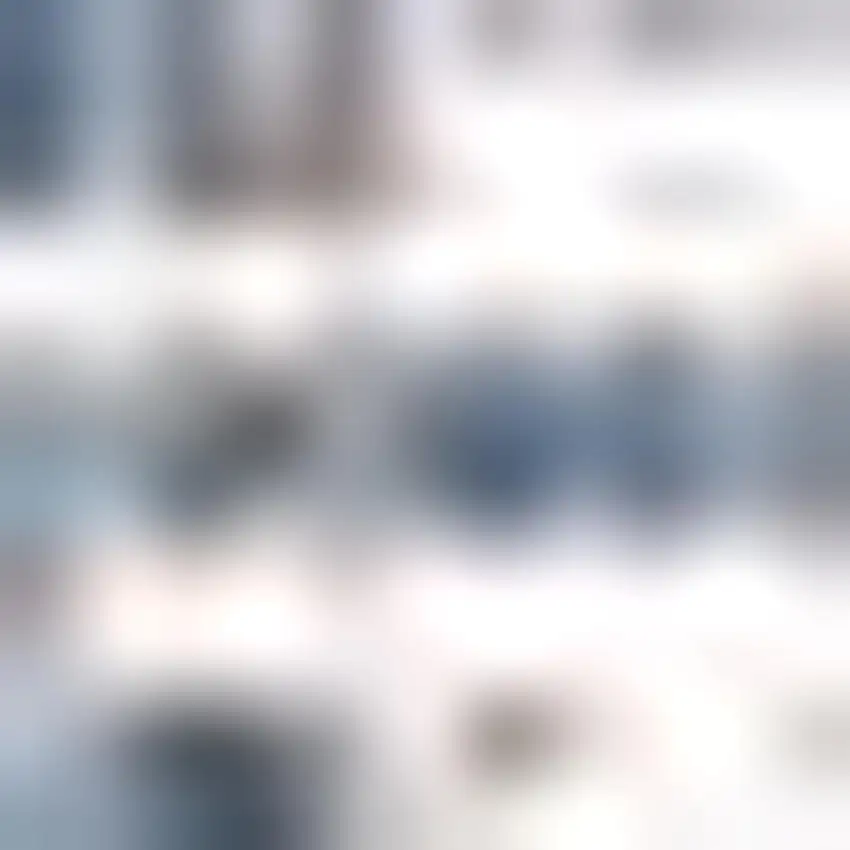 8' Blue And Ivory Square Striped Indoor Outdoor Area Rug Photo 2