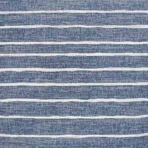 Photo of 5' Blue And Ivory Square Striped Indoor Outdoor Area Rug
