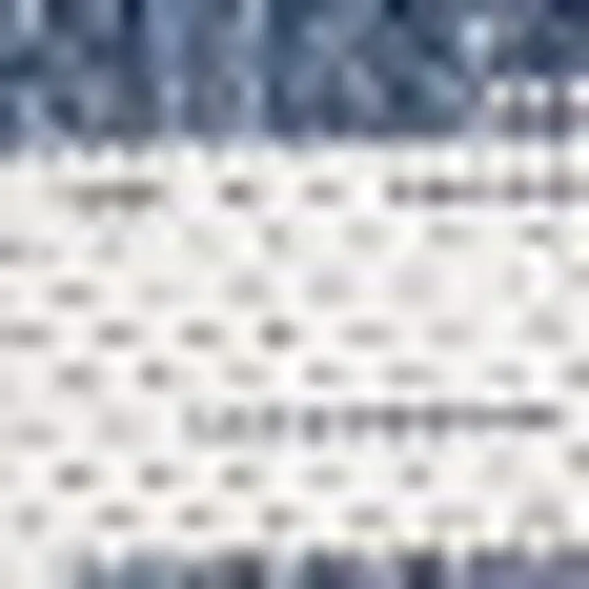 6' Blue And Ivory Square Striped Indoor Outdoor Area Rug Photo 3