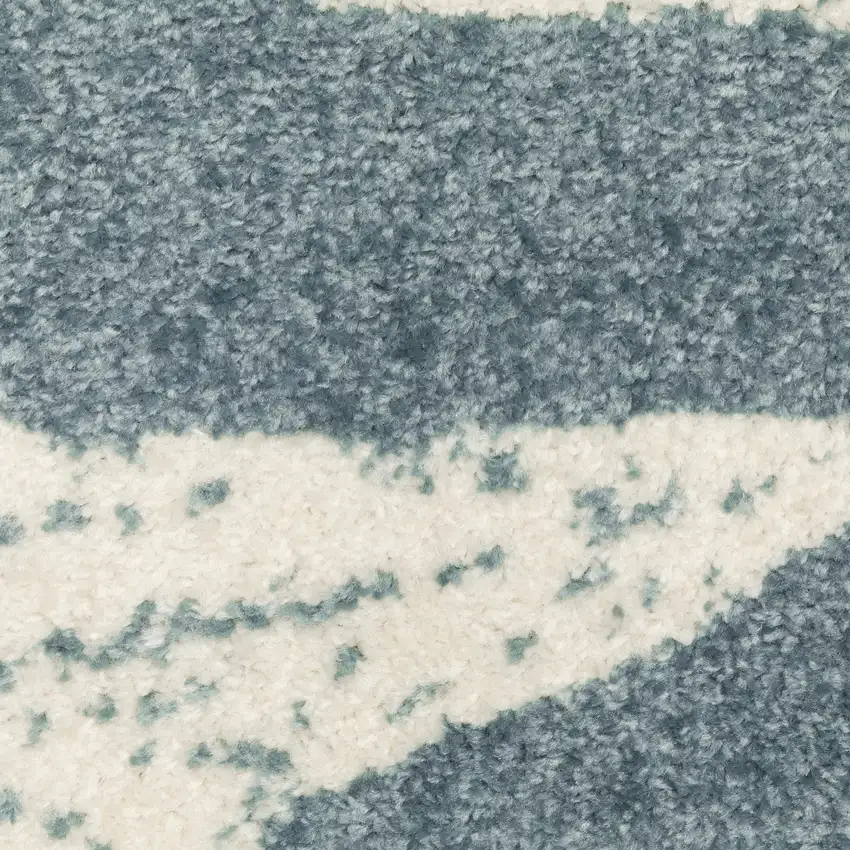 7' Blue And Ivory Starfish Runner Rug Photo 8